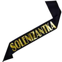 Solenizantka - czarna szarfa ze złotym nadrukiem