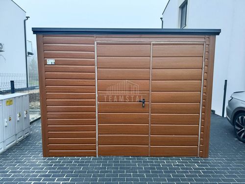 Schowek domek ogrodowy 3x2,5m Brama dwuskrzydłowa  drewnopodobny dach TS964 na Arena.pl