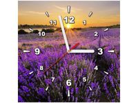 30X30CM ZEGAR POLE LAWENDY OBRAZ DREWNO
