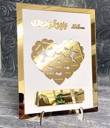 Podziękowanie dla Chrzestnych Dziadków Rodziców Prezent obraz 3D na Arena.pl