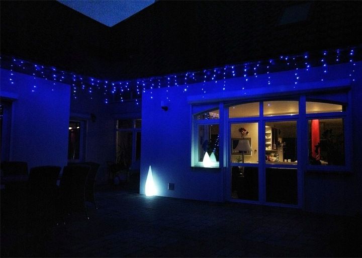 KURTYNA SOPLE 300LED 15m ZEWNĘTRZNE TIMER NIEBIESK zdjęcie 2