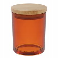 Słoik do świec bursztyn 200 ml z bambusową pokrywką - 90 sztuk
