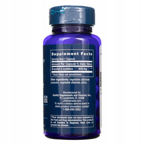 Life Extension NAC N-acetylo-L-cysteina (60 kaps.) 09/25 Original na Arena.pl
