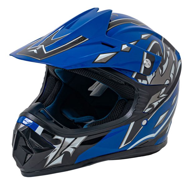 Kask Motocyklowy Enduro Niebieski M zdjęcie 3