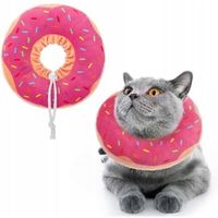 Miękki Pluszowy Kołnierz Pooperacyjny po Zabiegu dla Kota Donut Bun S