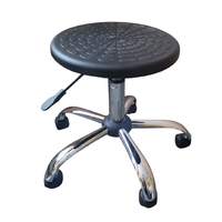 Taboret laboratoryjny poliuretanowy miękki obrotowy do warsztatu pracowni
