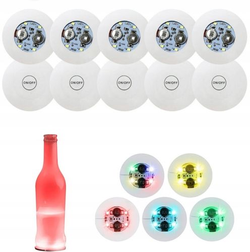 Podstawka Naklejka LED pod Butelkę Szklankę Kubek Zestaw 10 szt. na Arena.pl