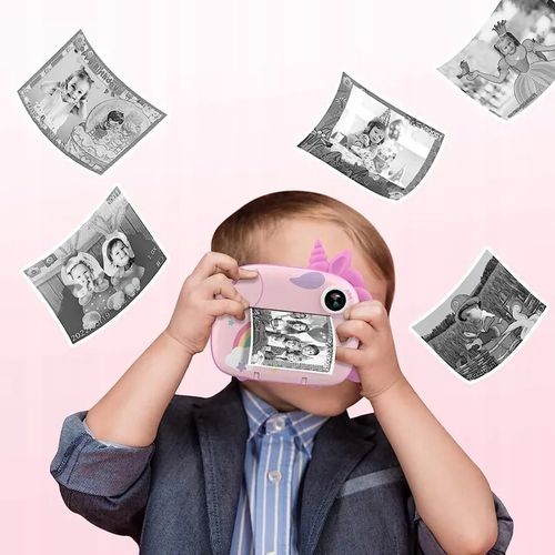 Aparat HiMont Natychmiastowy z drukarką dla dziecka jednorożec + karta 32GB na Arena.pl