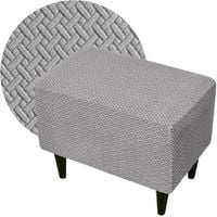 POKROWIEC NA PODNÓŻEK PUF ELASTYCZNY ŻAKARD JODEŁKA OEKO TEX JASNY SZARY