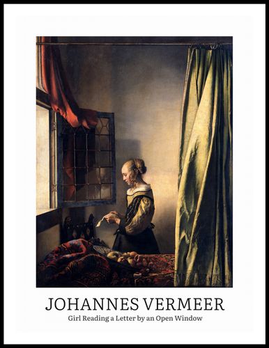 Plakat 60x80cm Design Girl Reading, Vermeer Vintage do Salonu na Arena.pl