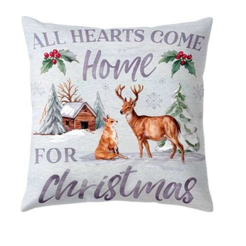 Zestaw 4 Poszewek Świątecznych na Poduszki 50x50 cm Bawełna Lniana Wzory na Arena.pl