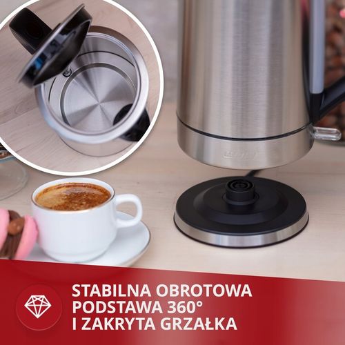 Czajnik elektryczny bezprzewodowy stal inox 2200W MPM MCZ-121M na Arena.pl