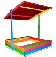 Piaskownica drewniana 120x120 z daszkiem EKO