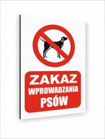Tabliczka znak informacyjny dibond nadruk UV 20x15 ZAKAZ WPROWADZANIA PSÓW