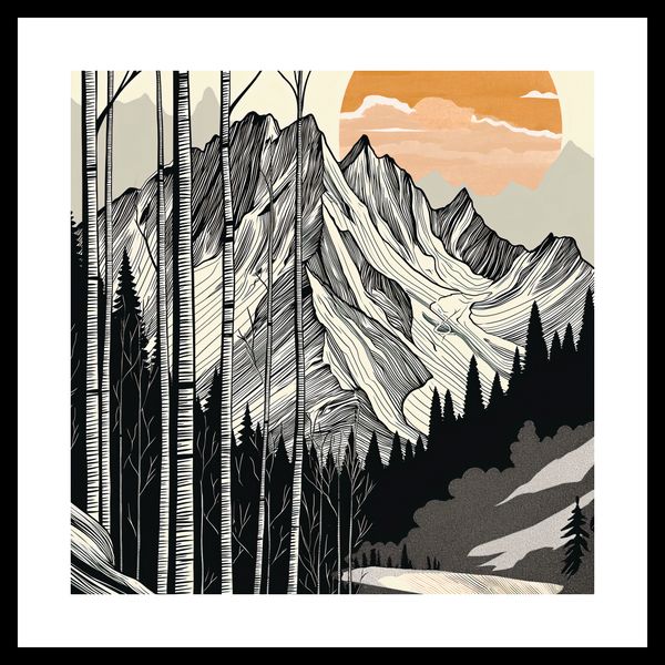 Plakat 30x30cm Drzeworys Górski zdjęcie 3
