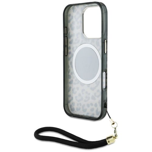 Etui Guess HC IML Leopard Triangle Cord Strap do iPhone 16 Pro MagSafe brąz na Arena.pl