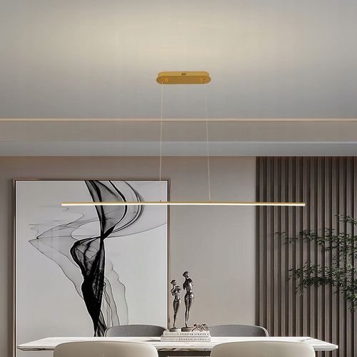 Złota lampa wisząca MONAKO LED długa nad stół nowoczesna liniowa slim 100cm na Arena.pl