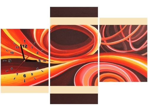 60CM 90 ZEGAR 3 ELEM POMARAŃCZOWY WIR ŚCIENNY na Arena.pl