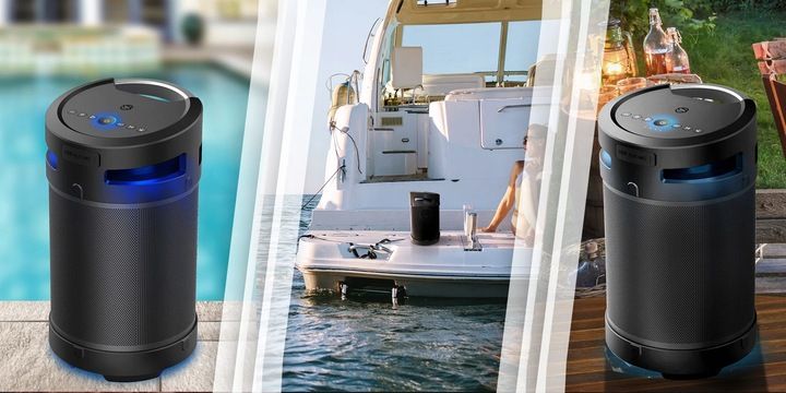 GŁOŚNIK BLUETOOTH PRZENOŚNY MANTA XBASS 360 100W TWS USB MP3 WODOODPRONY zdjęcie 13