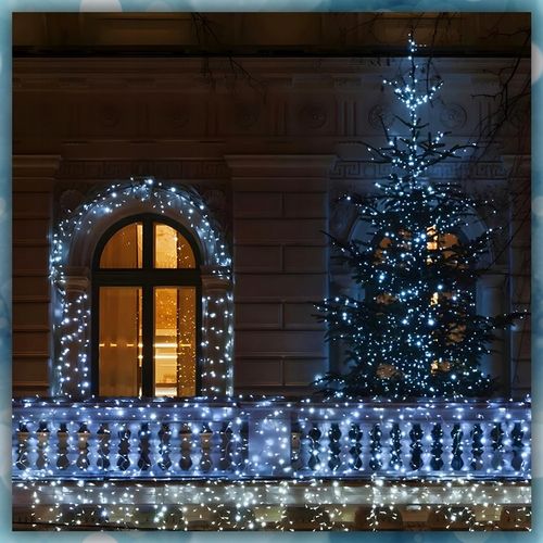 LAMPKI CHOINKOWE BIAŁY ZIMNY 1000LED 8 TRYB ZEW/WEW 63 METRY NA CHOINKĘ na Arena.pl