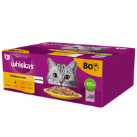 whiskas adult drobiowa uczta w galaretce dla kota 80x85g