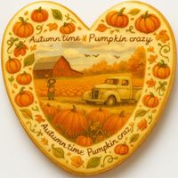 CIASTKO LUKROWANE AUTUMN HARVEST ROZ.XL SERCE JESIEŃ RĘCZNIE ROBIONE