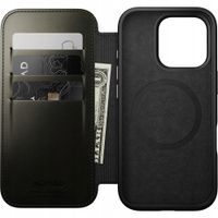 Etui Nomad Modern Leather Folio do Apple iPhone 16 Pro zielone chromowane