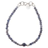 Bransoletka - Iolit cięte kulki i srebro 18,5 cm
