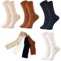 4x CIEPŁE SKARPETKI DAMSKIE WEŁNIANE NORWESKIE NATURALNE WYGODNE MODNE ZIMA