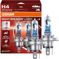 Żarówki Osram H4 Night Breaker Laser 150% Więcej Światła Mocne Komplet
