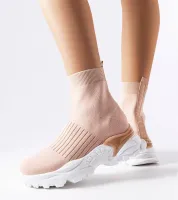 Beżowe sneakersy z elastyczną cholewką Antonio 39