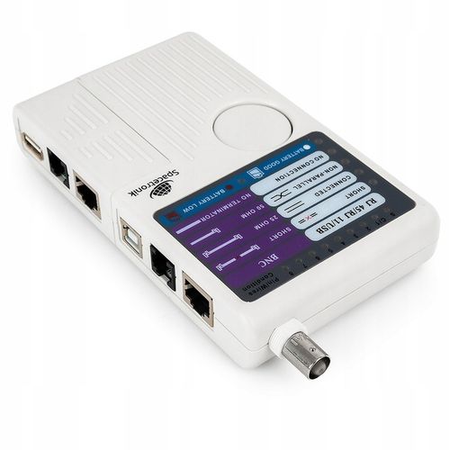 Wielofunkcyjny Tester Kabli Sieciowych LAN RJ45 RJ-11 USB i BNC SP-LT02 na Arena.pl