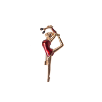 Broszka przypinka w kształcie tancerki, akrobatki - czerwona