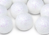 kulki brokat 9szt. BIAŁE BROKAT fi-3cm | DK3-008