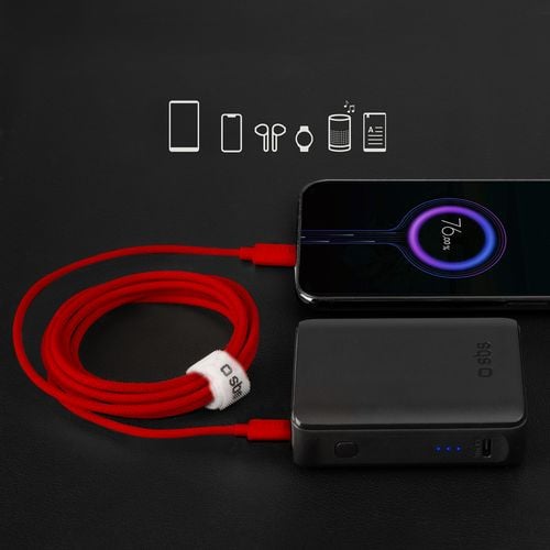 Kabel przewód w oplocie USB-C 60 W 1.5m - czerwony na Arena.pl