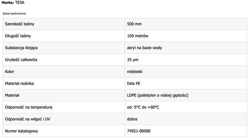 Folia ochronna samoprzylepna 500mm 100metrów TESA 74921-00000-00 na Arena.pl