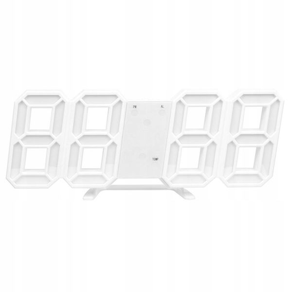 4w1 Zegar cyfrowy LED 3D ścienny stojący budzik termometr data alarm zdjęcie 3