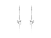 KLASYCZNE WISZĄCE SREBRNE KOLCZYKI BIAŁE CYRKONIE