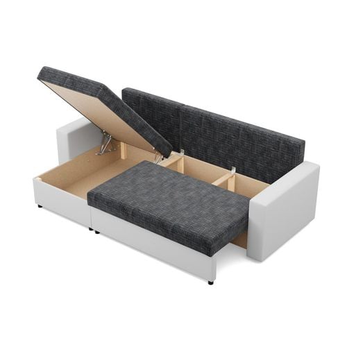 Narożnik uniwersalny, CAPERO, ekoskóra, plecionka, 231, biały| TYLETEGOTU na Arena.pl