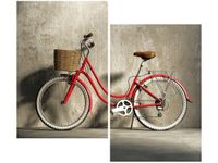 80X70CM CZERWONY ROWER DUO OBRAZ