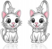 Kolczyki srebrne kot kotki dla dziewczynki angielskie srebro 925