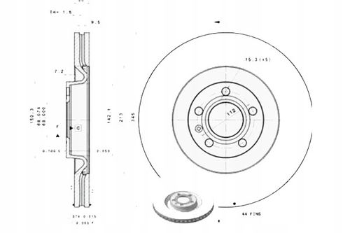 TARCZA HAM PRZOD 345X30 V BREMBO na Arena.pl
