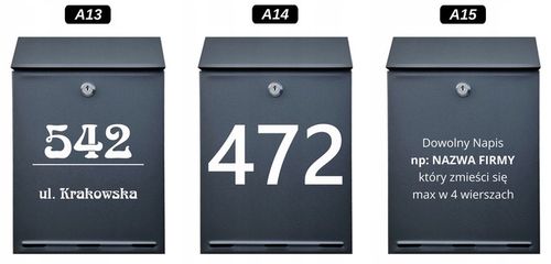 Skrzynka na listy Pocztowa A4 z Napisem, ANTRACYT, CZARNY -kolory na Arena.pl