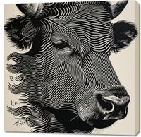 Obraz 90x90cm Byk w Świetlistych Barwach