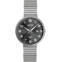 LAVVU Tytanowy zegarek rozciągany o wodoszczelności 100M LUNDEN Black