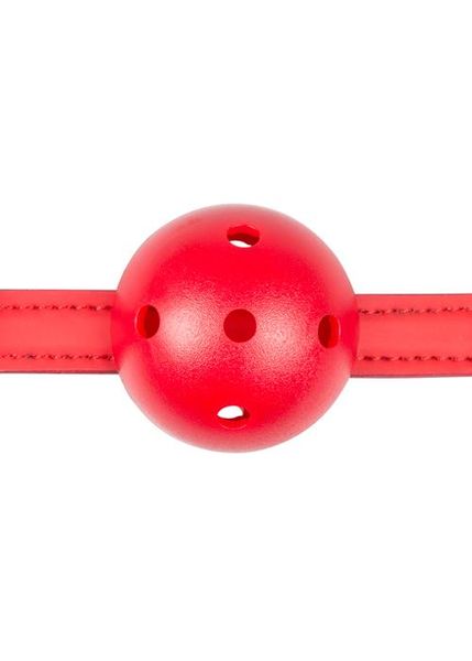 Knebel-Ball Gag With Pvc Ball - Red zdjęcie 3