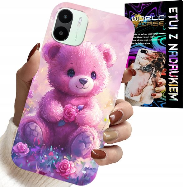 ETUI DO XIAOMI REDMI A2 - SŁODKI MIŚ NA RÓŻOWYM TLE, CASE + FOLIA zdjęcie 1