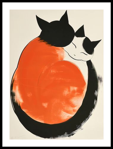Plakat 40x55cm Yin i Yang Kotów na Arena.pl