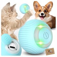 PIŁKA INTERAKTYWNA dla kota psa ZABAWKA USB wibracje LED elektryczna