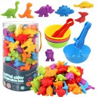 LICZYDŁO Montessori do Nauki Kolorów i Liczenia Dinozaur Zestaw Sensoryczna